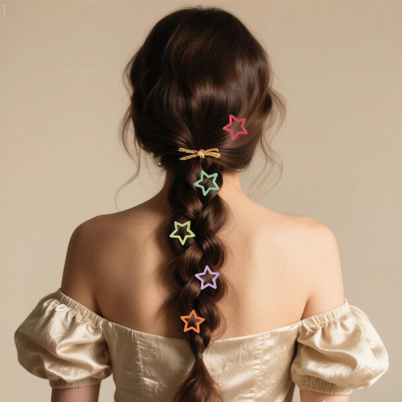 BOHUIZ 50 Pcs Star Hair Clips, 1.18" Hair Clip, Snap Hairs Barrettes Non Slip Star Accessories Multiple Colors Metal Clips 2000s Hairs Accessories for Girls Women - Image 3